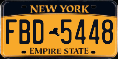 NY license plate FBD5448