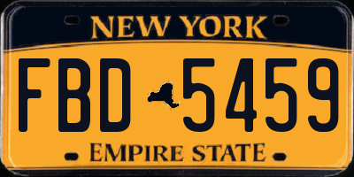NY license plate FBD5459