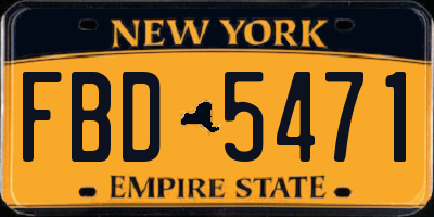 NY license plate FBD5471