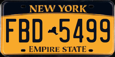 NY license plate FBD5499