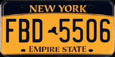 NY license plate FBD5506