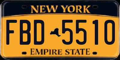 NY license plate FBD5510