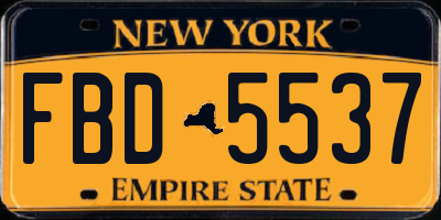 NY license plate FBD5537