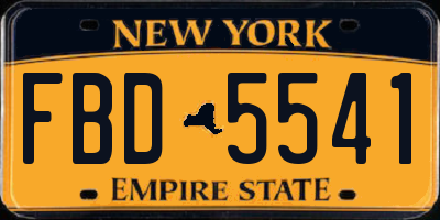 NY license plate FBD5541