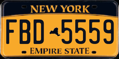 NY license plate FBD5559