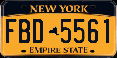 NY license plate FBD5561