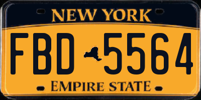 NY license plate FBD5564