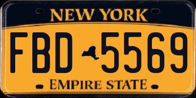 NY license plate FBD5569