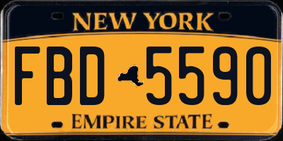 NY license plate FBD5590
