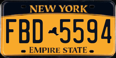 NY license plate FBD5594