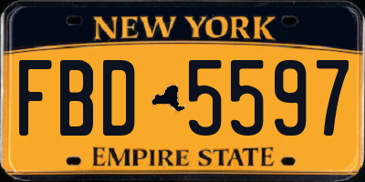 NY license plate FBD5597