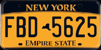 NY license plate FBD5625