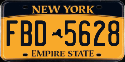 NY license plate FBD5628