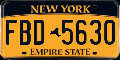NY license plate FBD5630