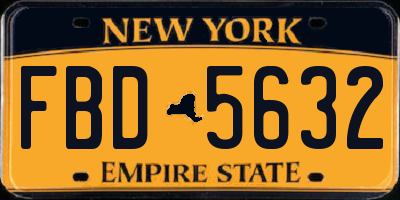 NY license plate FBD5632