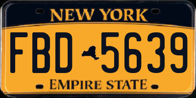 NY license plate FBD5639