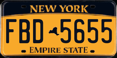 NY license plate FBD5655