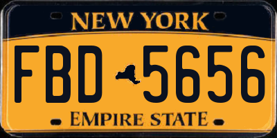 NY license plate FBD5656