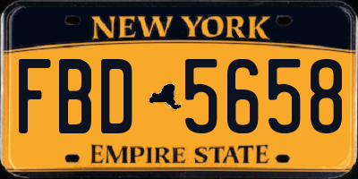 NY license plate FBD5658