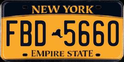 NY license plate FBD5660