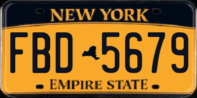 NY license plate FBD5679