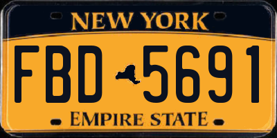 NY license plate FBD5691