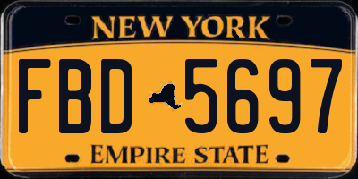 NY license plate FBD5697