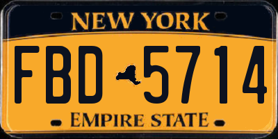 NY license plate FBD5714
