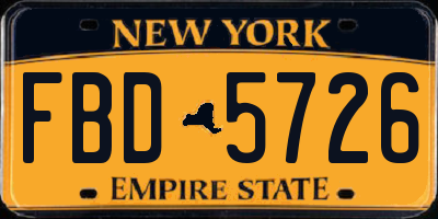 NY license plate FBD5726