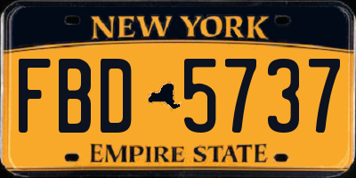 NY license plate FBD5737