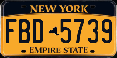 NY license plate FBD5739