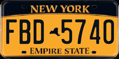NY license plate FBD5740
