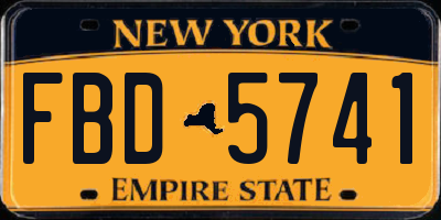 NY license plate FBD5741
