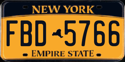 NY license plate FBD5766