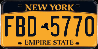 NY license plate FBD5770