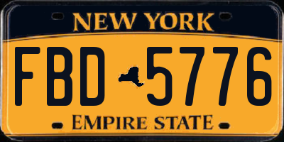 NY license plate FBD5776
