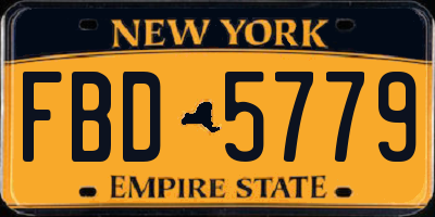 NY license plate FBD5779