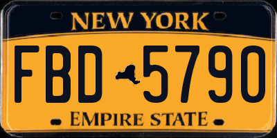 NY license plate FBD5790