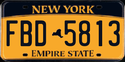 NY license plate FBD5813