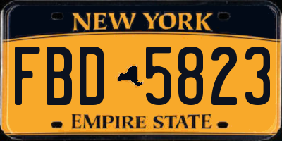 NY license plate FBD5823