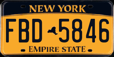 NY license plate FBD5846