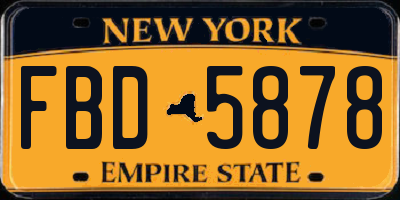 NY license plate FBD5878