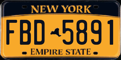 NY license plate FBD5891