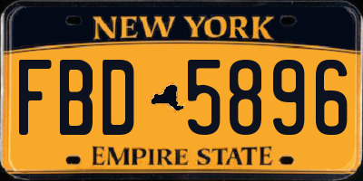 NY license plate FBD5896