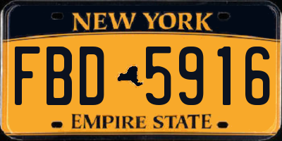 NY license plate FBD5916