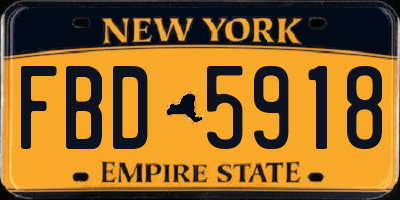 NY license plate FBD5918