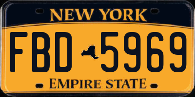 NY license plate FBD5969