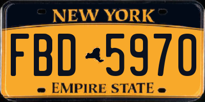 NY license plate FBD5970
