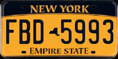 NY license plate FBD5993