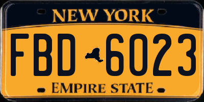 NY license plate FBD6023